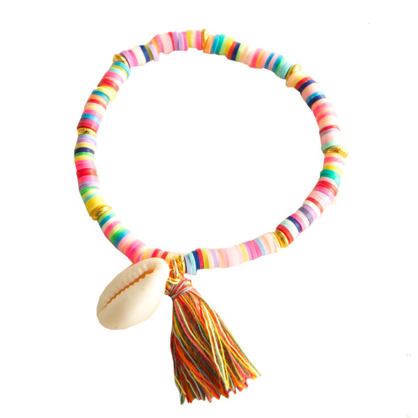Topmodel Ibiza Hippie Indianer Markt Damen Armband, Anhänger mit Muscheln, Perlen