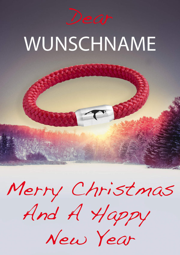 Weihnachtsgeschenk Segeltau Armband Sylt Gravur Magnet Verschluss Wunschname