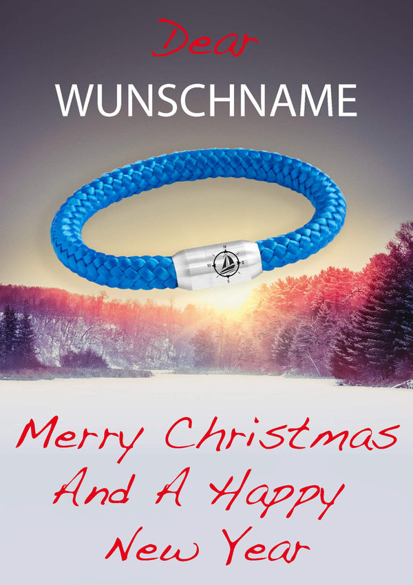 Weihnachtsgeschenk Segeltau Armband Yacht Kompass Gravur Magnet Verschluss Wunschname