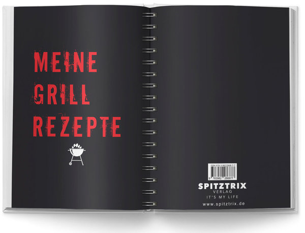 Meine Grill-Rezepte, Rezeptbuch in A5 zum Selberschreiben, Kochbuch, Liebevoll Gestaltet, 80 Seiten