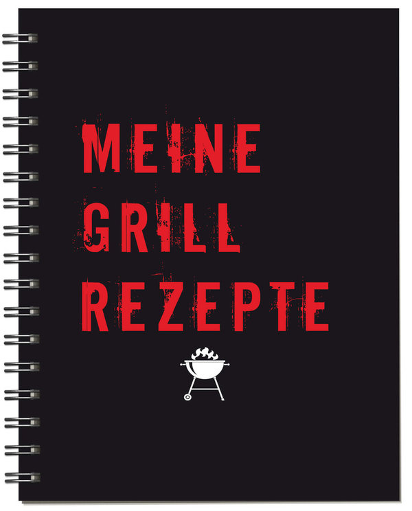 Meine Grill-Rezepte, Rezeptbuch in A5 zum Selberschreiben, Kochbuch, Liebevoll Gestaltet, 80 Seiten