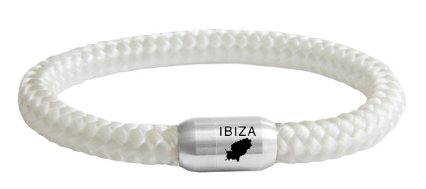 Original IBIZA-INSEL Segeltau Armband, 8mm Ø, geflochten, Gravur, Magnetverschluss
