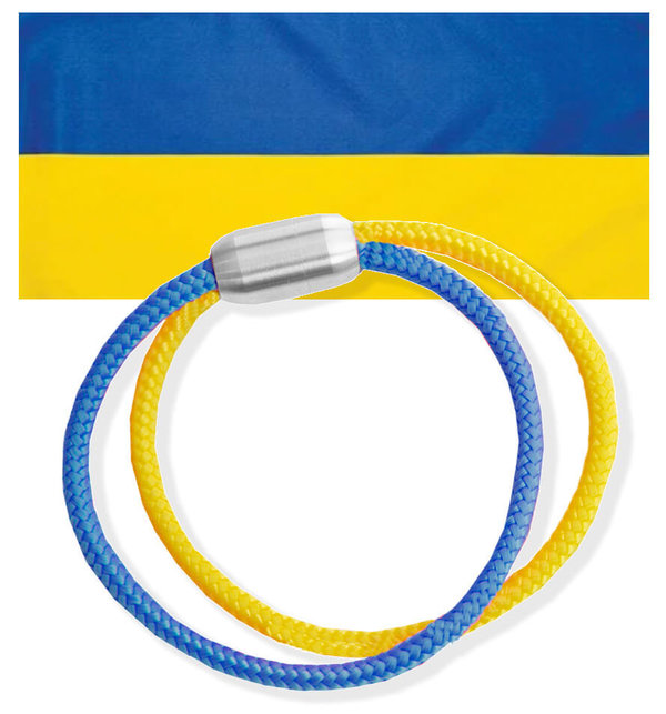 Ukrainisches Unisex Segeltau-Armband, Freundschaftsarmband, Ukrainische Flagge, Magnetverschluss,
